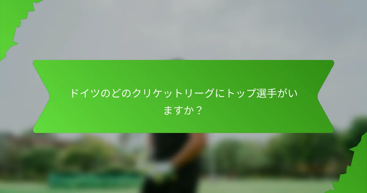 ドイツのどのクリケットリーグにトップ選手がいますか？