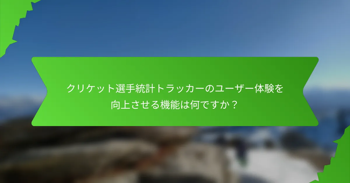 クリケット選手統計トラッカーのユーザー体験を向上させる機能は何ですか?